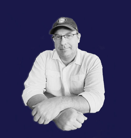 JW headshot BW on Blue